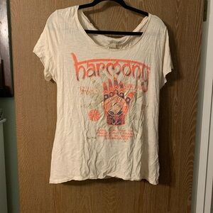 Lucky Brand cream and orange blouse